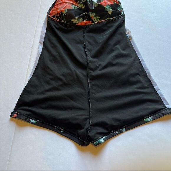 Coco Reef Women's One Piece Swim Suit Black/Green/Orange Floral Size 16 - Picture 9 of 12